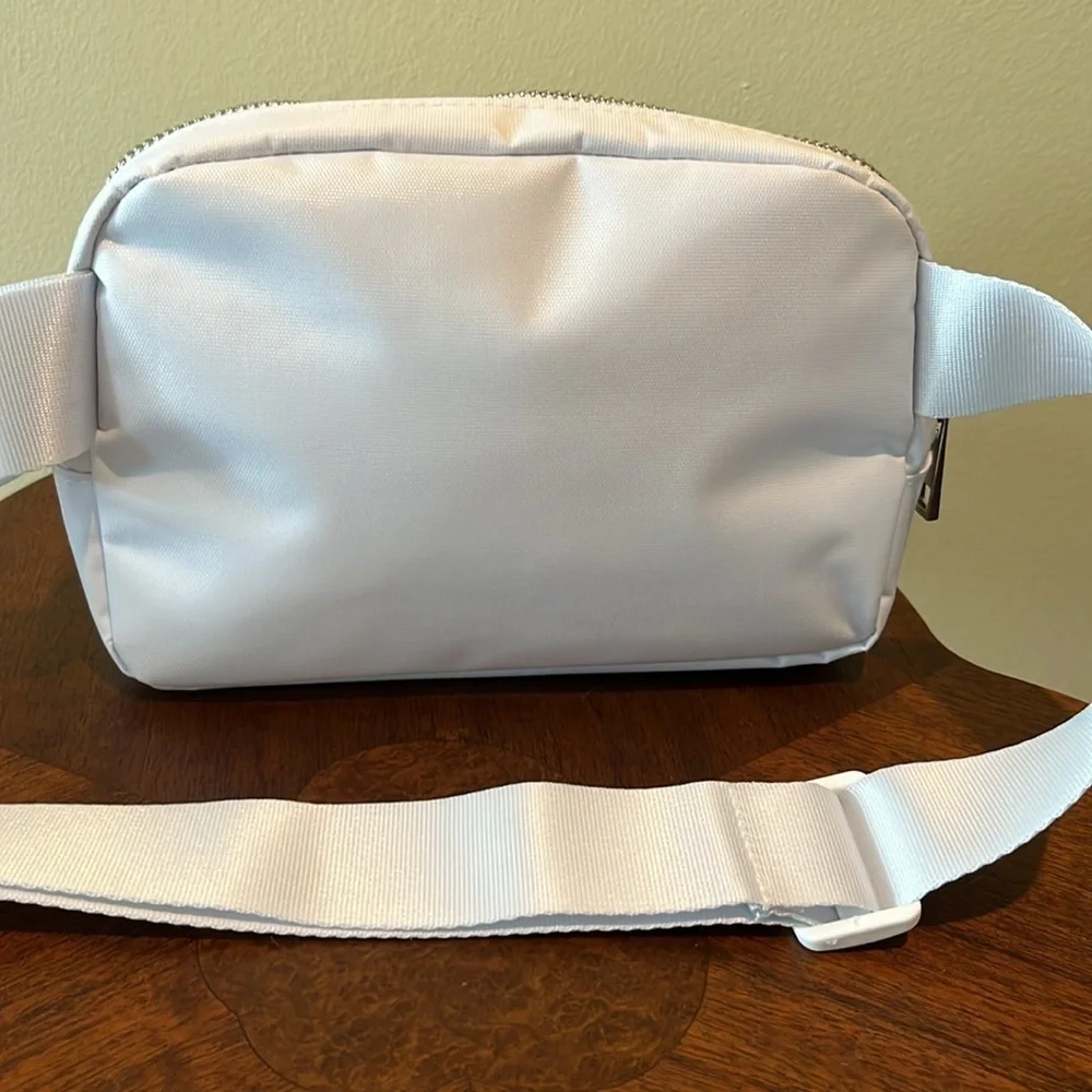 Brides Belt Bag  make up bag  cosmetic case  fanny pack   Nylon   White / silver